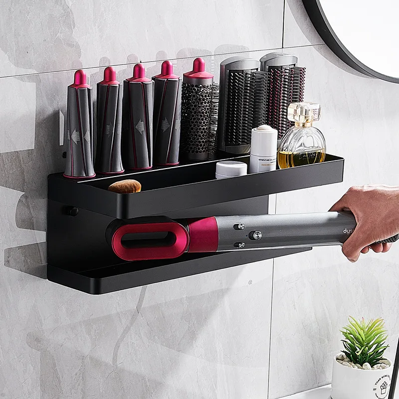 Soporte para secador de pelo, soporte de pared adecuado para Dyson Airwrap, estante para secadora y rizador de pelo, estante de almacenamiento, organizador de baño FR2002