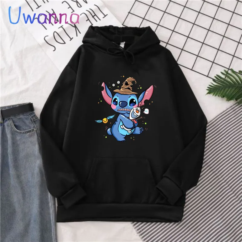 Funny Y2k Sweatshirt Lilo Stitch Fashion Winter Tops Cartoon Hoodies Women Cute Magic Stitch Anime Hoody Female Clothes