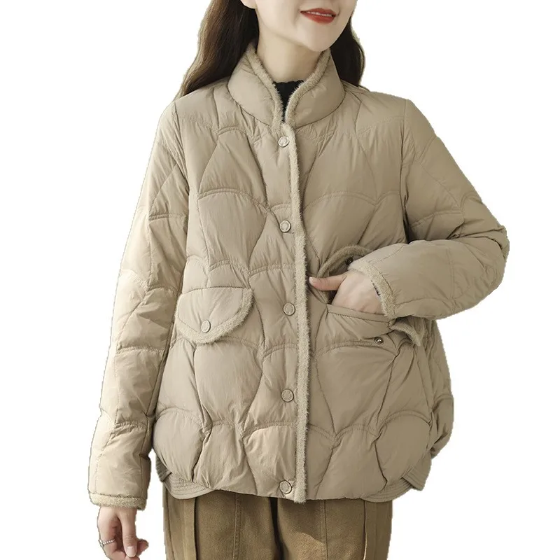 Kurze weiße Entendaunenjacken für Damen, Wintermode, koreanischer Stil, Entenfedermäntel, Frau Yng Sean Sean Sean Sean Sean Sean Sean Neg JK-154