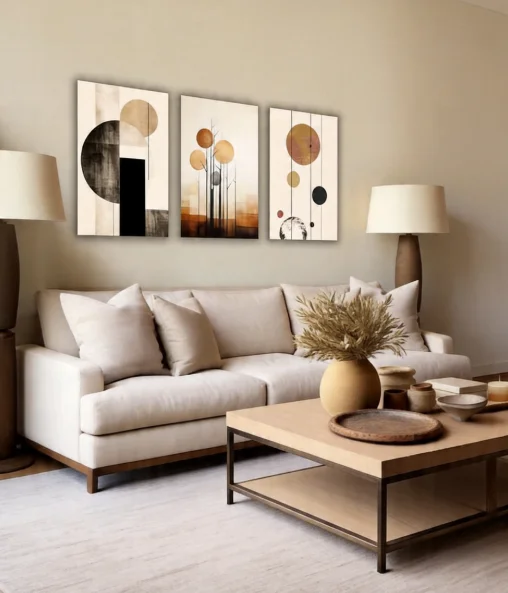 #Norse Simple Modern Geometry Abstract Canvas Living Room Decorative Painting Morandi Color Restaurant Wall Mural Art Hanging