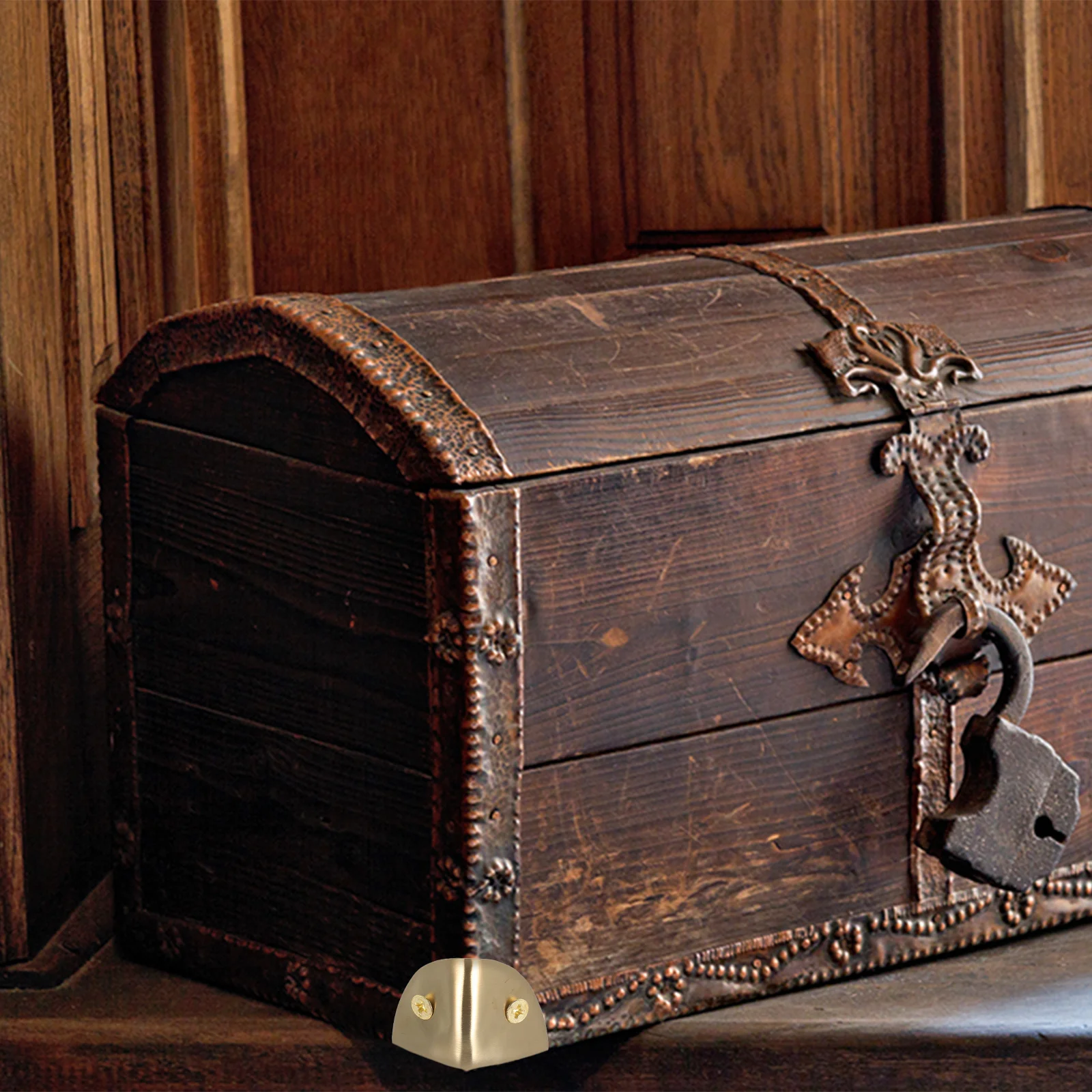 

8Pcs Corner Protectors for Furniture Box Metal Edge Guards Cabinet Table Protector Vintage Wooden Chest Decorative Guard Covers