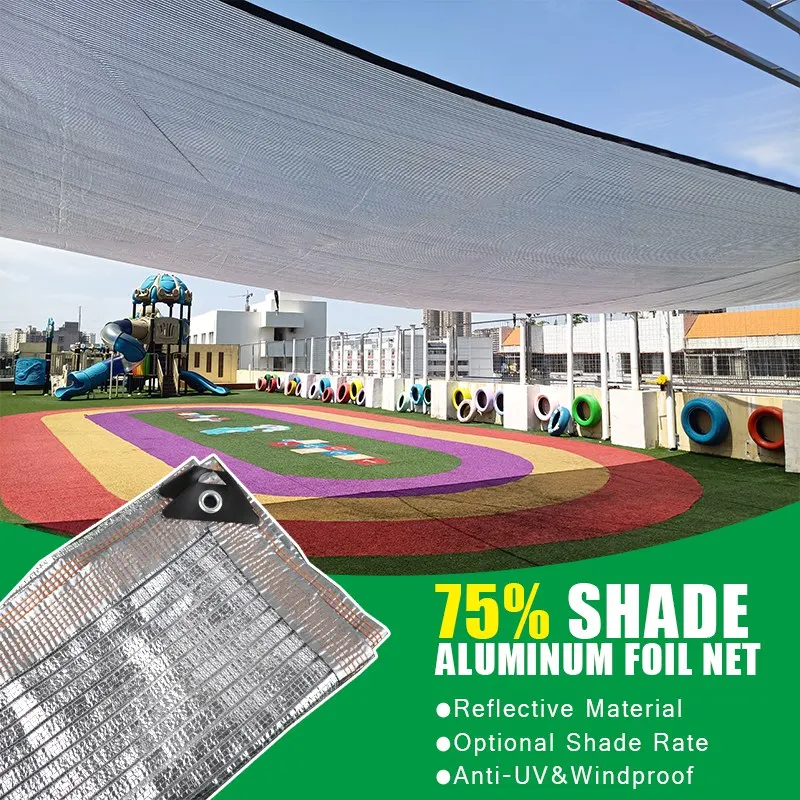 

75&99% Shading Rate Aluminum Foil Sunshade Net Plants Sun Shelter Anti-UV Awning Pool Privacy Screen Mesh Sunblock Shade Netting