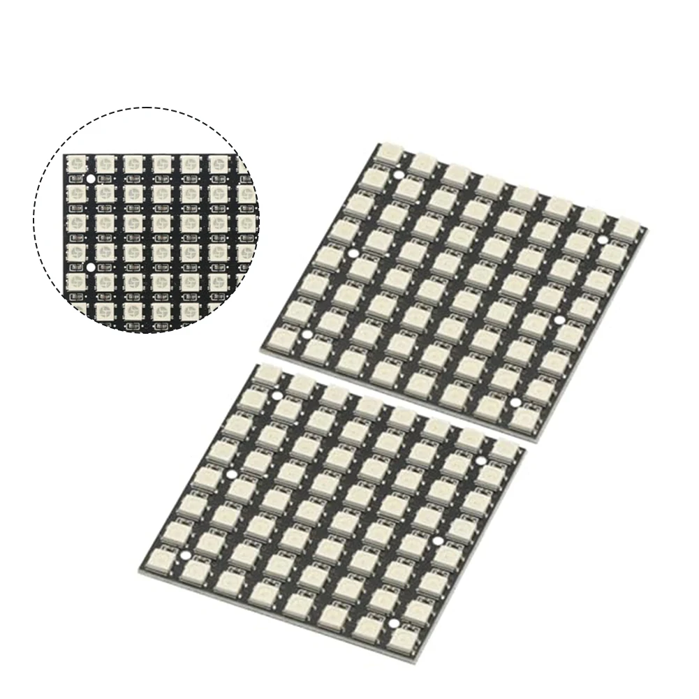 For Arduino-Supported For 8x8 For WS2812B RGB LED Panel 5050 Full Color Light 5V Operation 6.5x6.5cm ABS 4 pcs