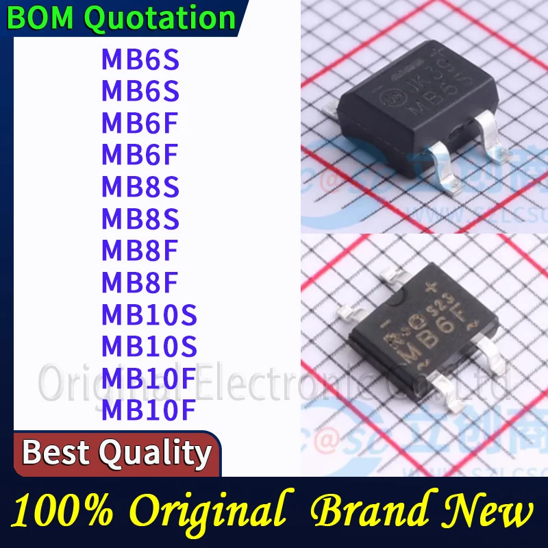 50pcs MB6S MB6S MB6F MB6F MB8S MB8S MB8F MB8F MB10S MB10S MB10F MB10F In stock Original High quality