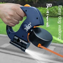 One To Two Automatic Retractable Towing Rope PetDouble Headed Dog Chain TwoDogs in One Explosion-proof Charging Dog Walking Rope