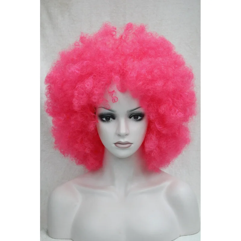 

Ladies Wig Short Curly Rose Women's Wig Hair Fluffy Party Wigs+Wig Cap