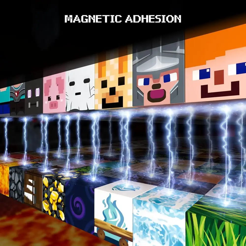 어린이용 200피스 자석 블록 세트, 3-12세, 감각 놀이용 큐브, 게이머와 건축가를 위한 이상적인 선물