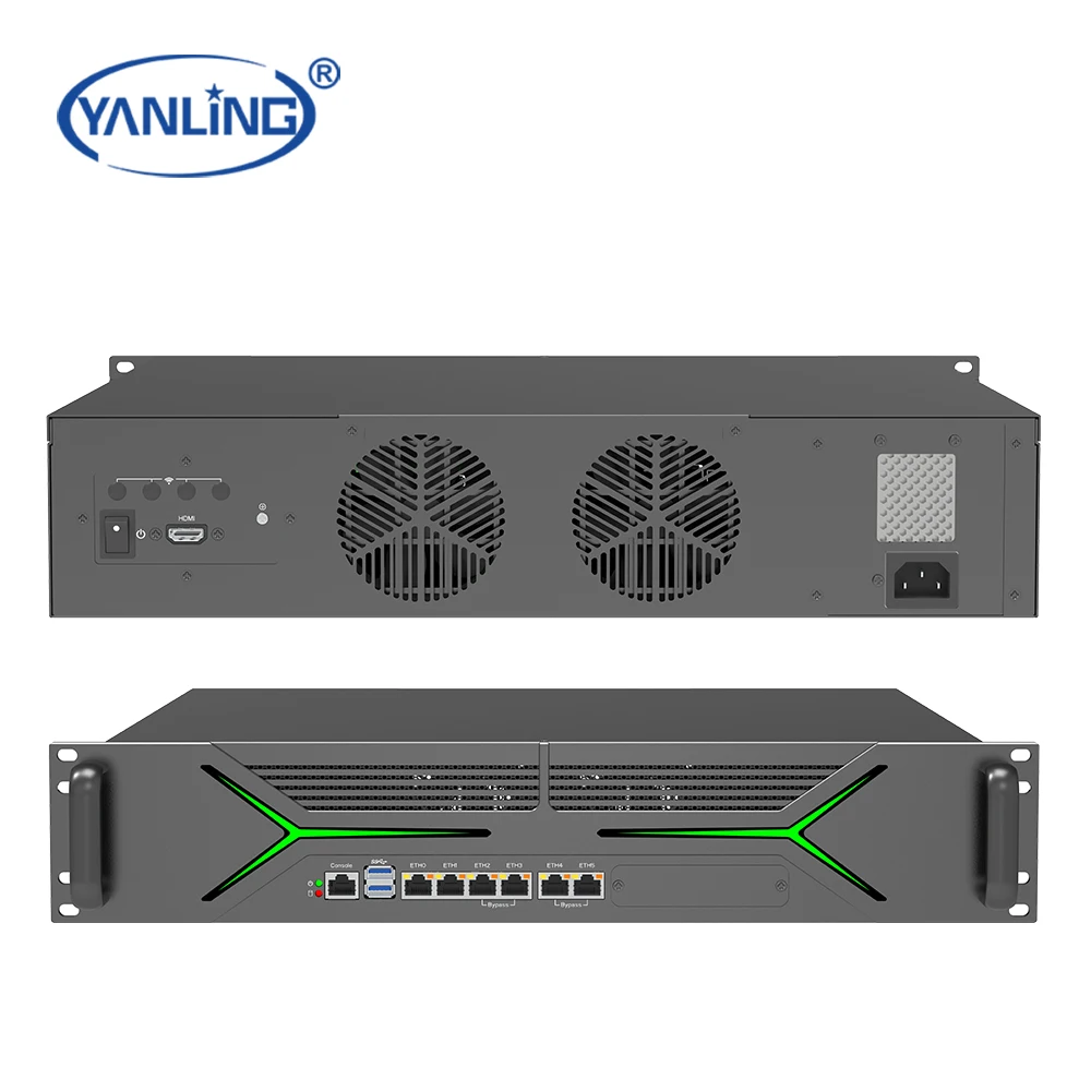 New Arrival 2U Network Security Server With Good Thermal Protection Bypass 2 Network Router Redundant Power And Rack In Stock