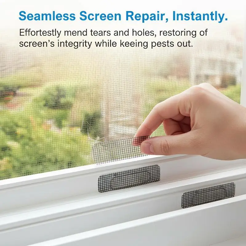 New 20/30Pcs Self Adhesive Window Screen Repair Sticker Window Drainage Hole  Proof Mesh Stickers For Home Door Window Balcony