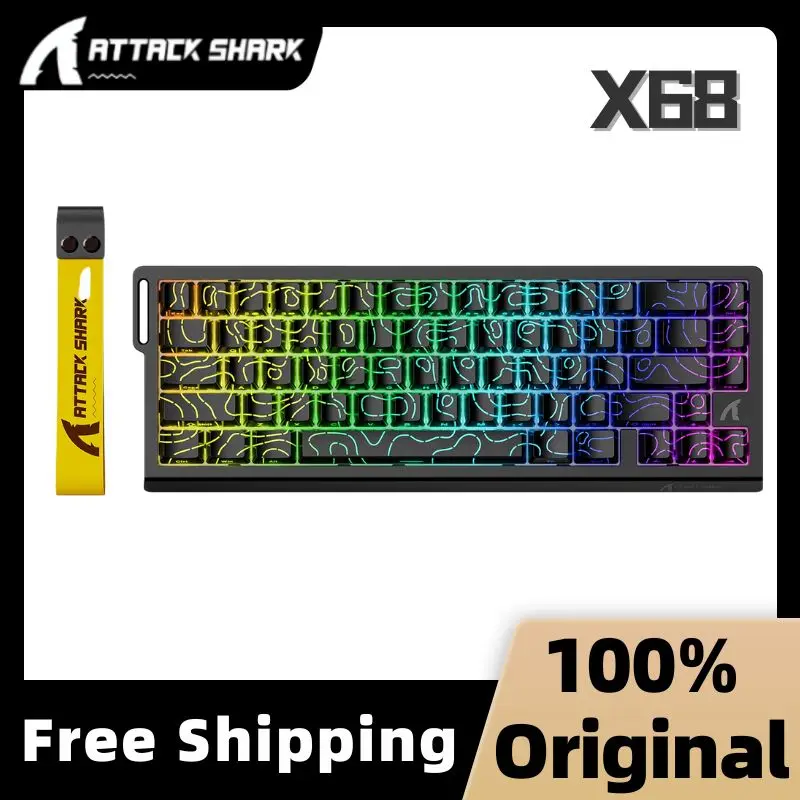 

Attack Shark X68HE контурная белая нефритовая магнитная ось 8K скорость возврата механическая клавиатура магнитный переключатель PBT колпачок 128K скорость сканирования