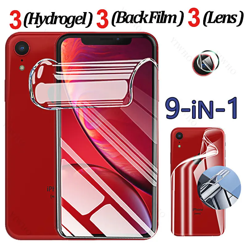 For IPhone XR XS Max X Front Back Hydrogel Film Screen Protector Cases for Apple IPhone 6 6s 7 8 Plus 6S Transparent Camera Lens