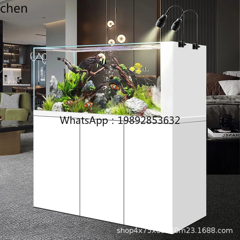 HT Living Room Household Small Light Luxury Backpack  Filter Ultra-clear Glass Goldfish Tank Ecological No Water Change Needed