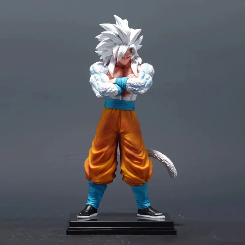 

32cm Anime Dragon Ball Super Saiyan 5 Goku Arms Crossed Action Figures PVC Model Desktop Decoration Collectible Toys Statue Gift
