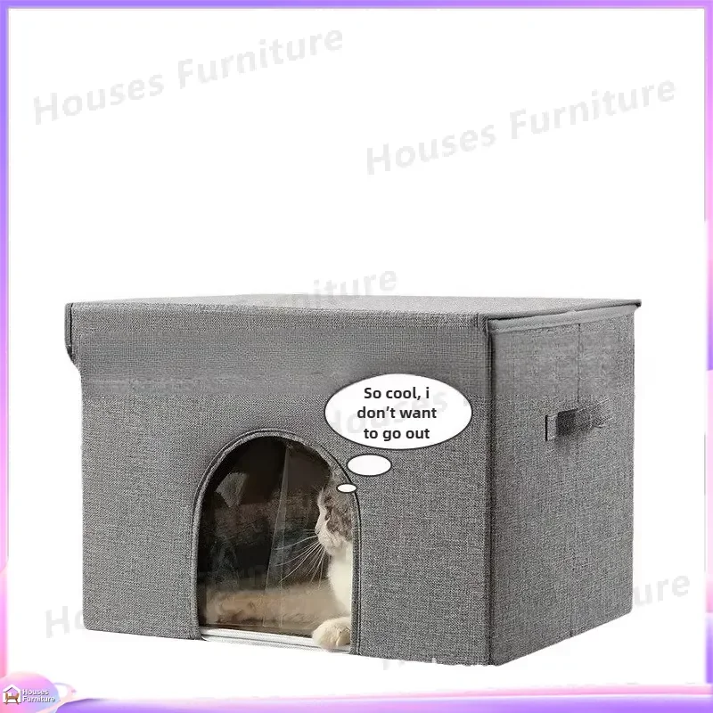 Summer Cat Cooling House Portable Air Conditioner Cat Bed Folding Pet Igloo Nest for Cats Small Pets Indoor Outdoor Use Cat