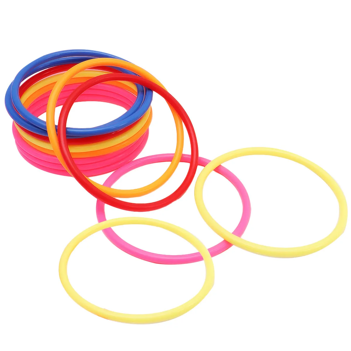 

32Pcs Multicolor Plastic Toss Rings Smooth Edges Kids Outdoor Games Hand Eye Coordination Development Targets Throwing Props