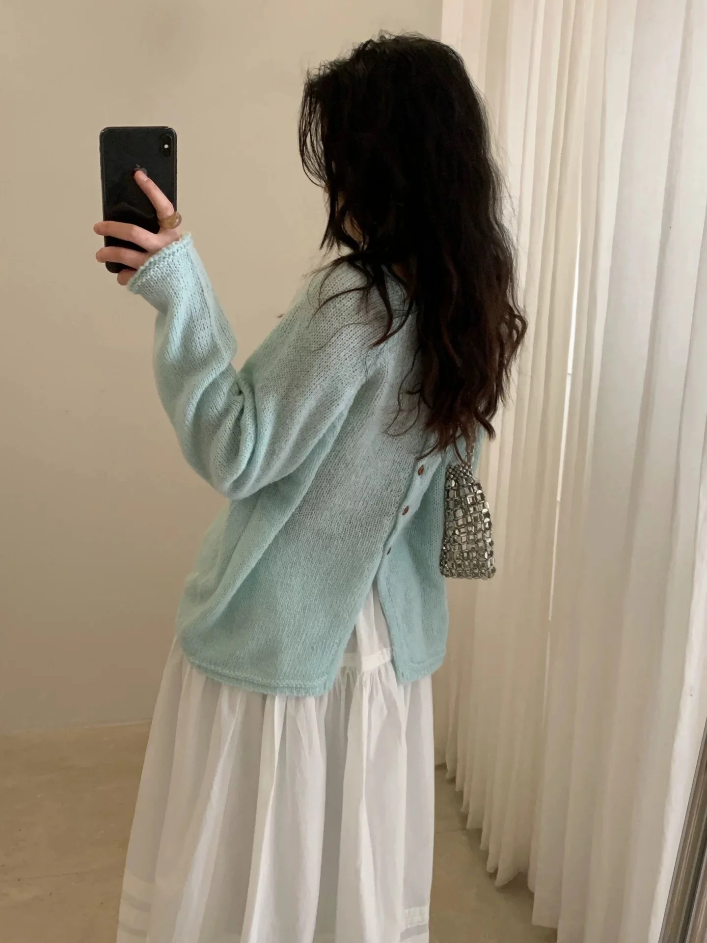 

Мягкий вязаный кардиган Dopane Camere для женщин, свободный, стройнящий, с открытым передом, весна 2026, корейский стиль, удобный, с длинными рукавами