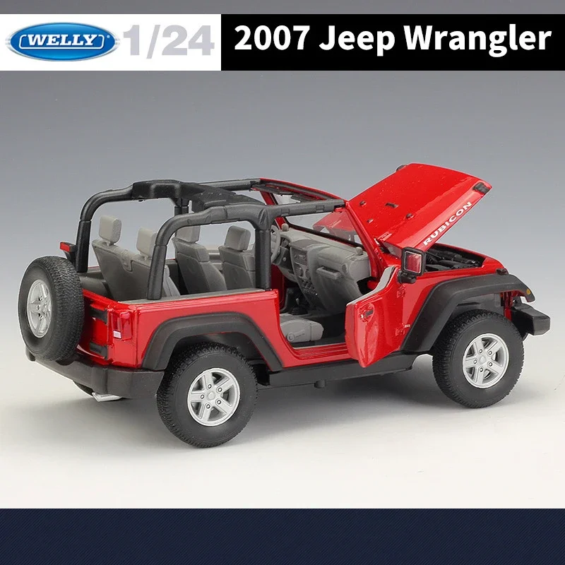 WELLY 1:24 2007, имитационная модель внедорожника из сплава Jeep Wrangler — идеальная детская игрушка и коллекционный подарок