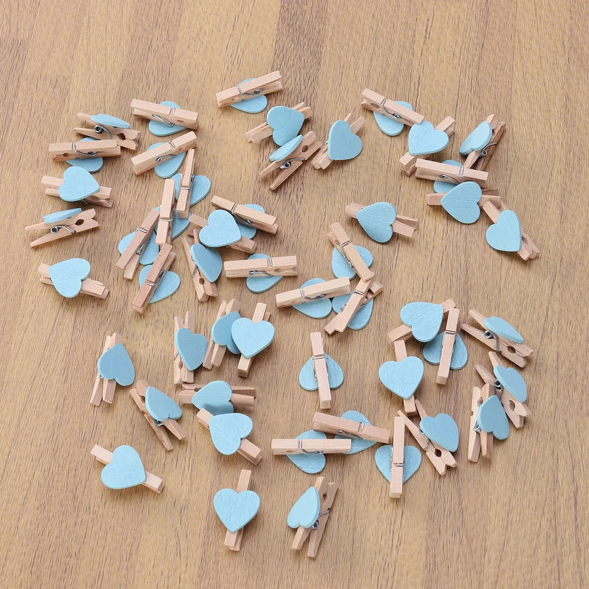

50Pcs Beautiful Craft Wood Clips for Photos Notes Home Decoration Photo Clip Photo Wood Clip Picture Clips Hearts