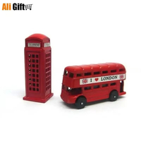London Double Decker Bus and Phone Refrigerator Magnet UK Souvenir Collection for Home Decor Big Ben Keychain Decoration
