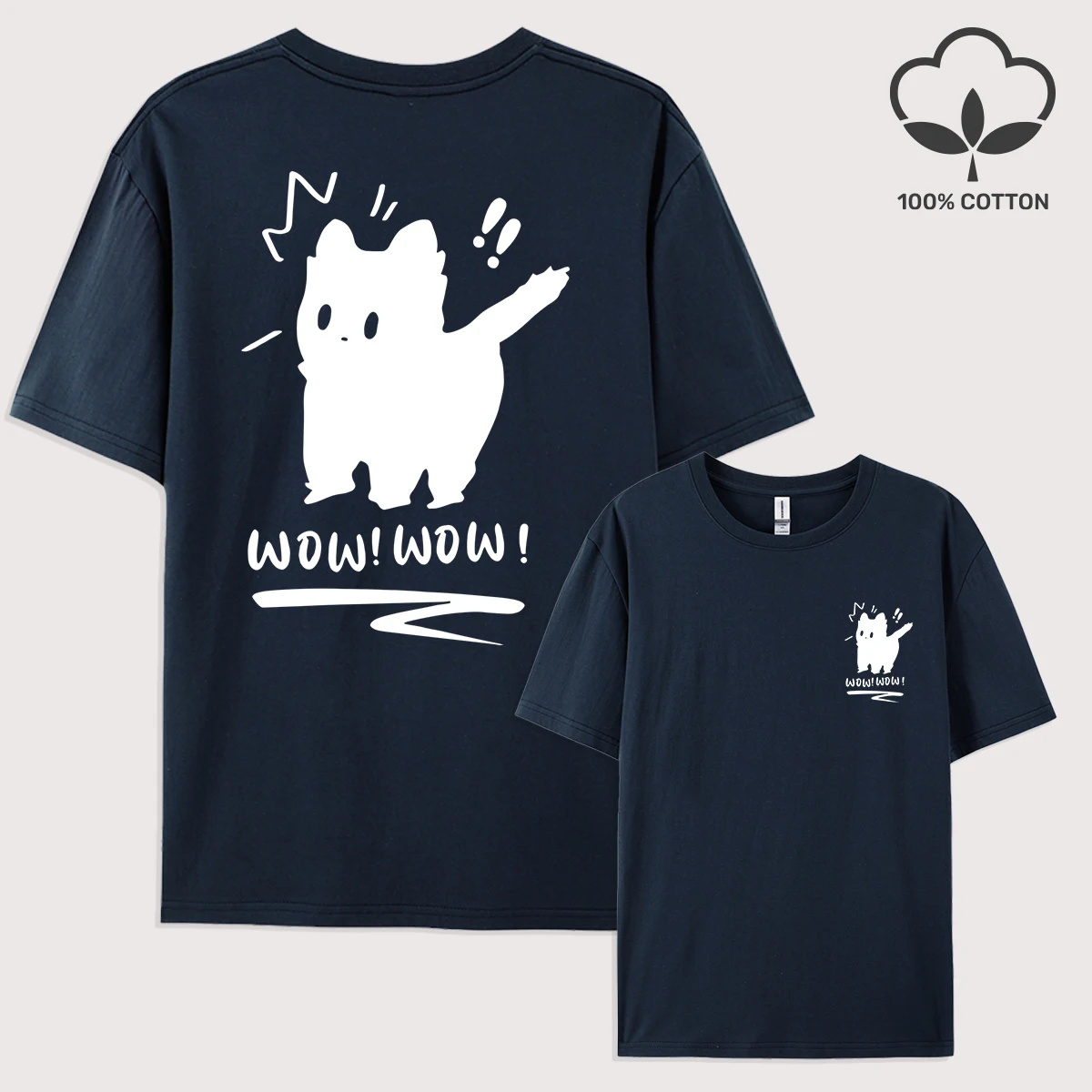 Cute Scared Black Cat Printed Man T-Shirt Loose Cotton T Shirts Trendy Crewneck Short Sleeve Y2K Summer Casual Streetwear
