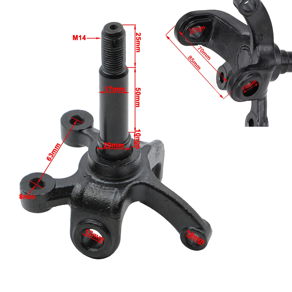 1Pair 17mm Steering Strut Knuckle Spindle For Disc Brake China 150cc 200cc 250cc ATV Go Kart Buggy UTV Quad Bike Accessories