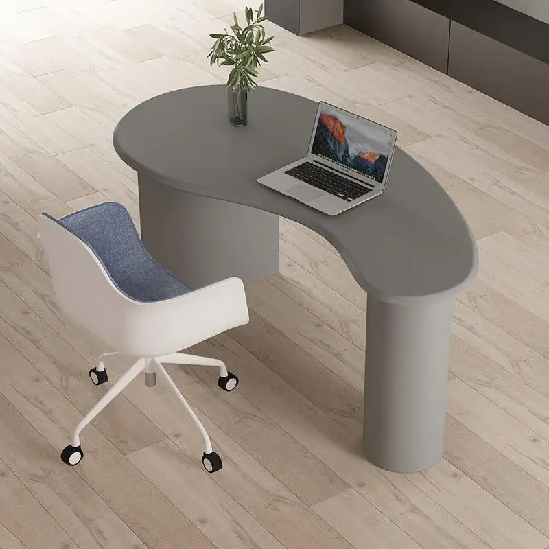 Nordic simple modern solid wood irregular desk curved Internet celebrity personality special-shaped desk computer desk