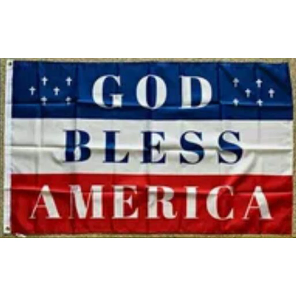 Custom gift 3x5ft polyester Flag with GOD BLESS AMERICA WITHOUT FLAGPOLE
