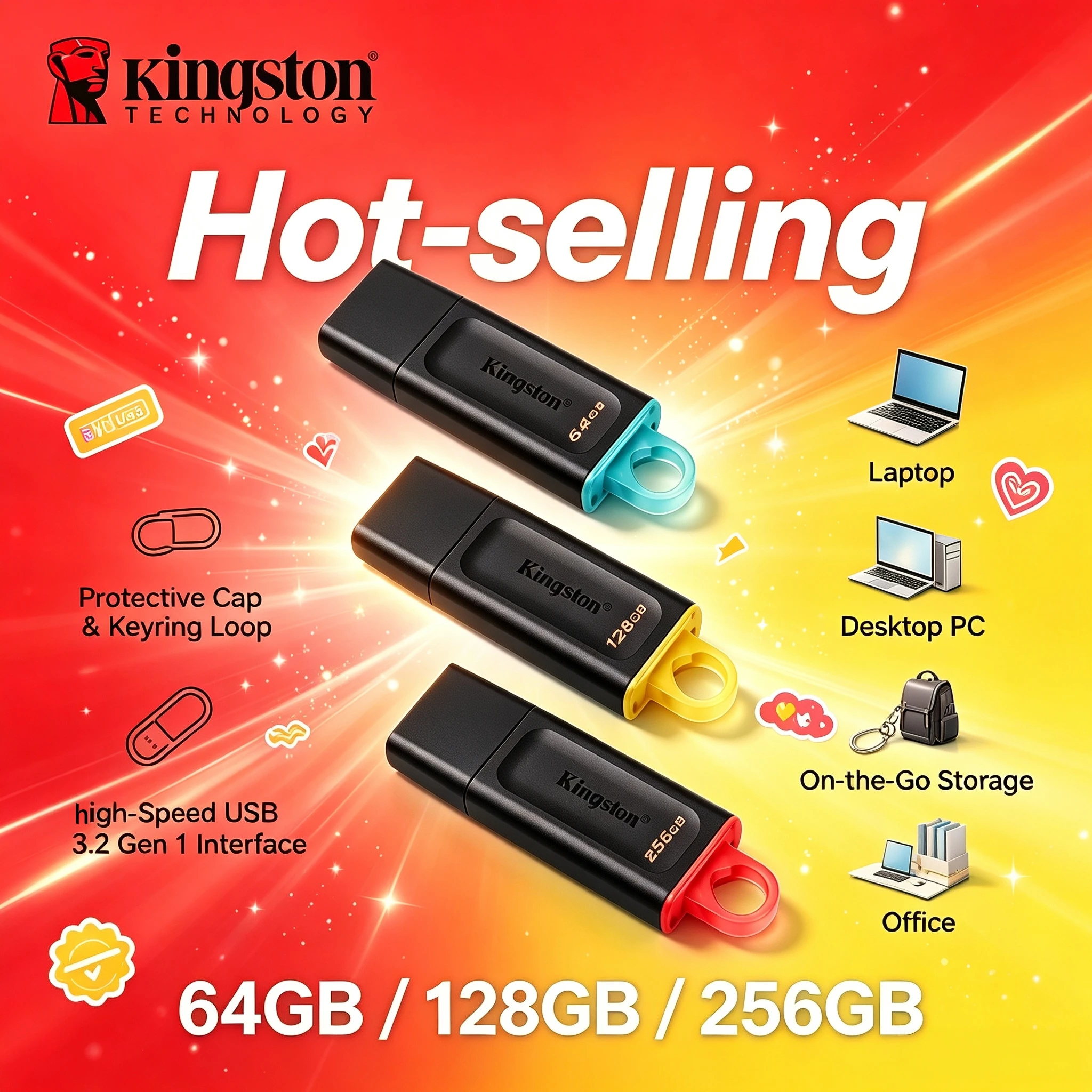 新しいキングストン-32gb-64gb-128gb-256gb-dtx-usb-32-gen1-ミニフラッシュドライブ-メモリースティック-ノートパソコン-pc-デスクトップコンピューター-プロストレージ用