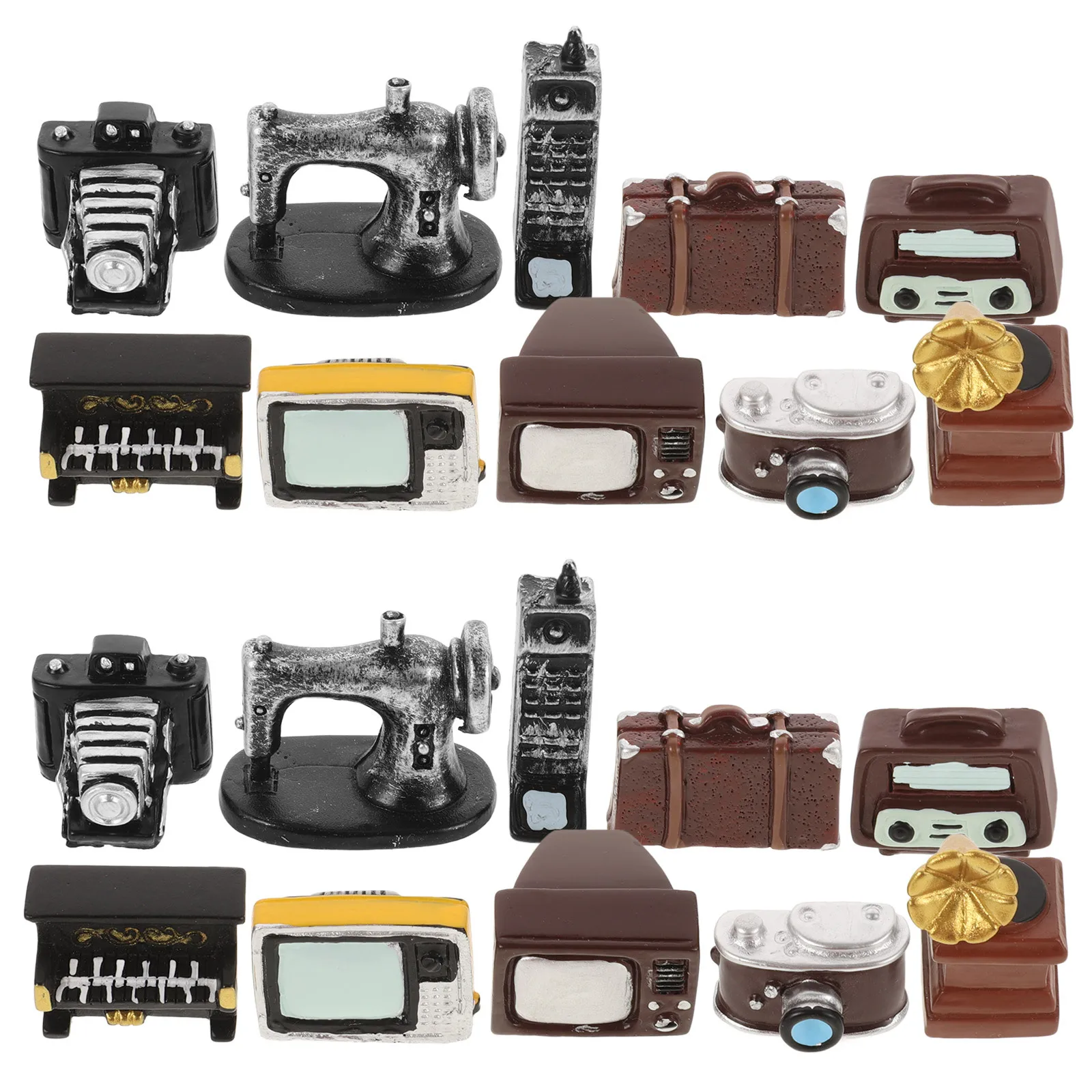 ชุดเฟอร์นิเจอร์ย้อนยุค 1 ชุด อุปกรณ์ตกแต่งขนาดเล็ก น่ารัก เครื่องใช้ไฟฟ้าขนาดจิ๋ว สำหรับตกแต่งบ้าน DIY ตกแต่งโต๊ะทำงาน ของขวัญสำหรับเด็กในโอกาสจบการศึกษา