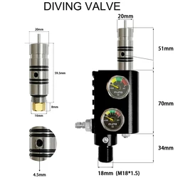 Regulator Z Valve Diving Adjustable Constant Pressure Valve Diving Gear Regulating Input 3000Psi Bcd Scuba M18*1.5
