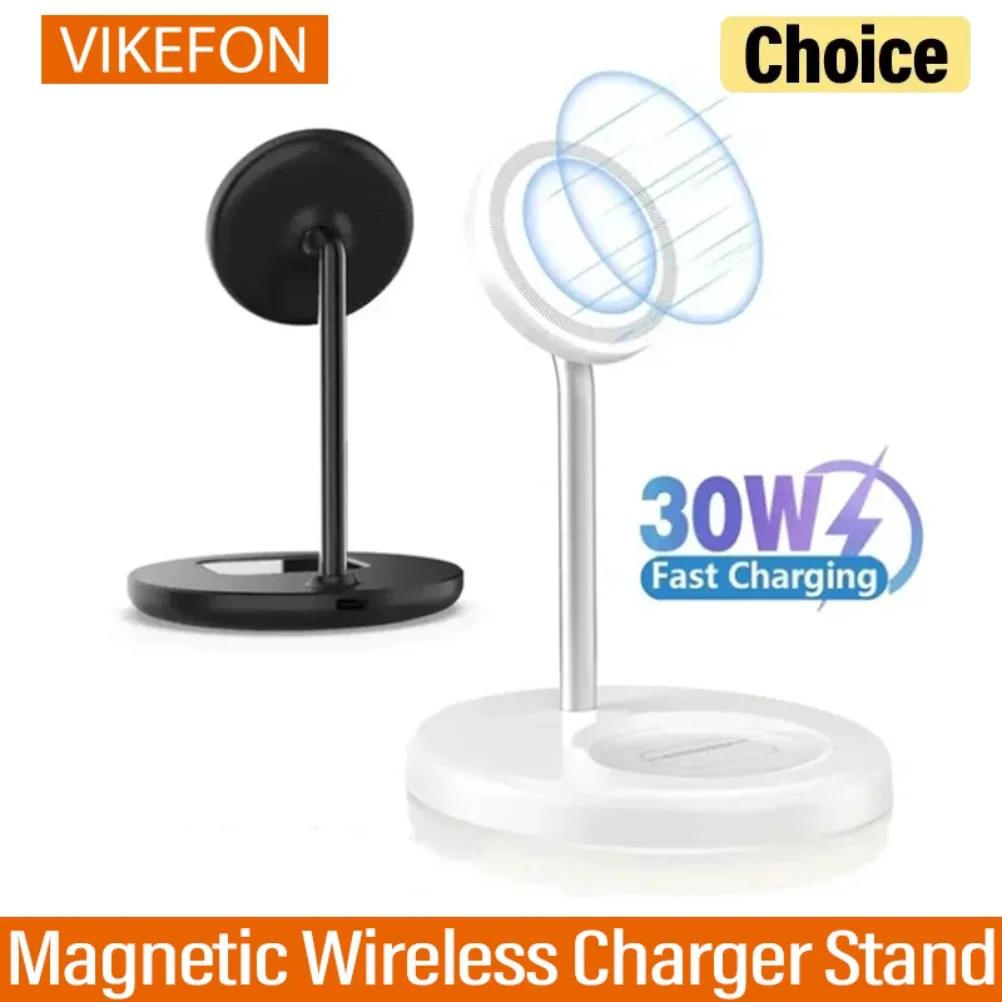 

2 в 1, док-станция для быстрой беспроводной зарядки, магнитная подставка для беспроводного зарядного устройства, наушники для iPhone 16, 15, 14, 13, 12, для Airpods