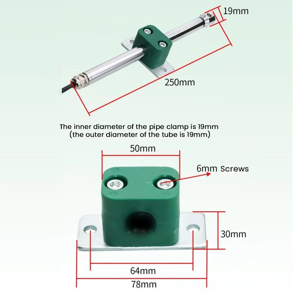 Thermal Wind Speed Sensor 0-30m/s High Precision Speed Tester Stainless Steel Air Volume Transmitter Wind Speed Detector