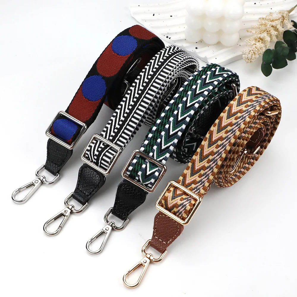 Nylon Embroider Bag strap For Women Bag Accessories Genuine Leather Shoulder Bag Strap Adjustable Transformation Crossbody Strap