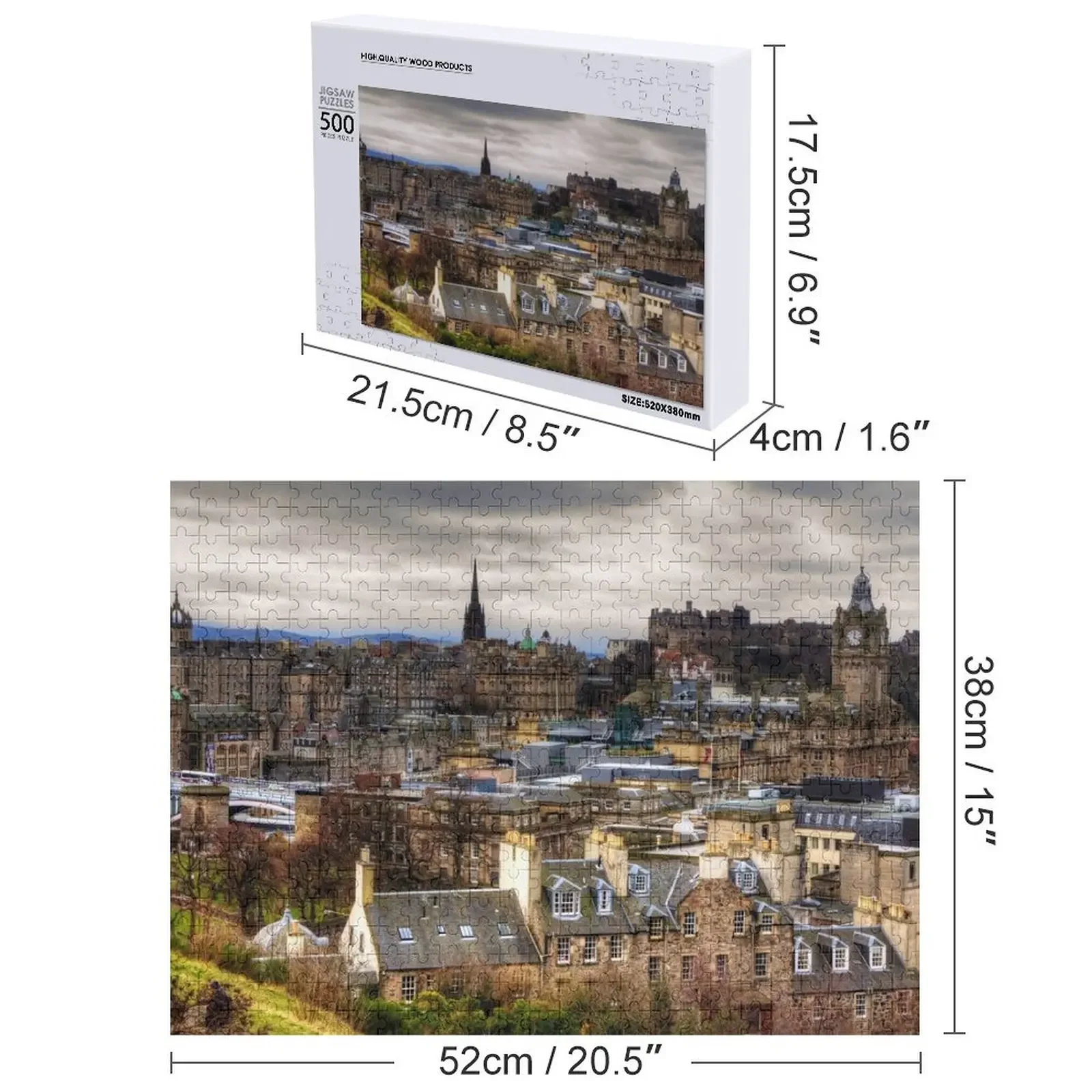 Grey Skies over the Old Town Jigsaw Puzzle Game Children Wooden Animal Personalized Wooden Name Works Of Art Puzzle