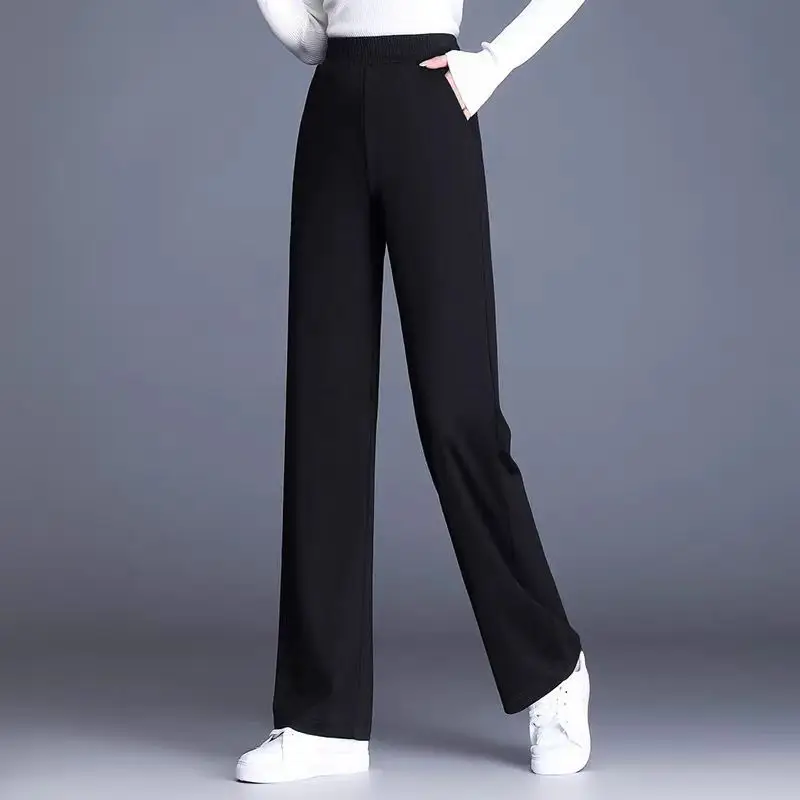 

Широкие брюки с высокой талией, новые летние женские свободные драпированные повседневные прямые брюки, универсальные и утягивающие