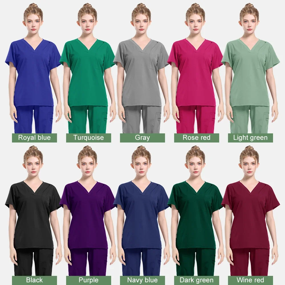 Men's and women's medical uniforms Elastic scrub set Beauty Spa hospital surgical pants nursing doctor's accessories