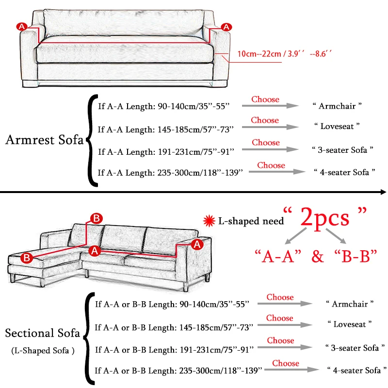 Stretchable Sofa Cover 1/2/3/4 Seaters Armest/Armless Universal Sofa Fitted, Soft & All Cover Sofa Protector