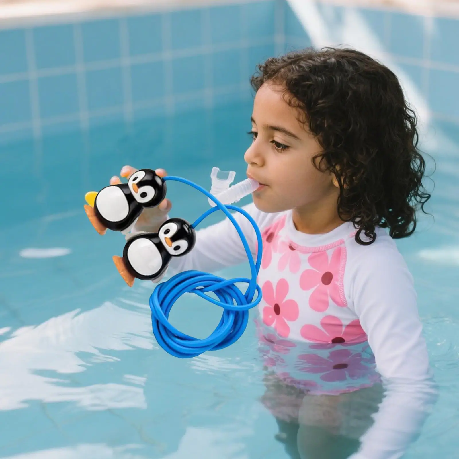 2 قطعة حمام سباحة لطيف البطريق حلقات الغوص لعبة 150 سنتيمتر السباحة هوب السباحة من خلال الباب للأطفال لعبة برنامج التدريب تحت الماء #5
