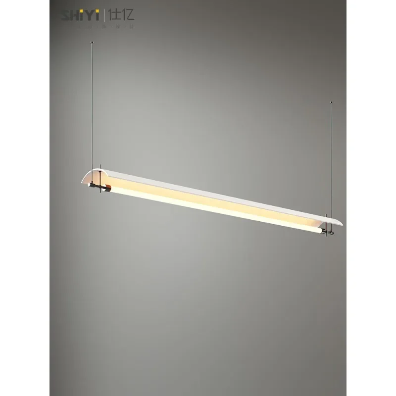 Long dining chandelier Italian light luxury minimalist one-character dining table light creative super long office bar light res
