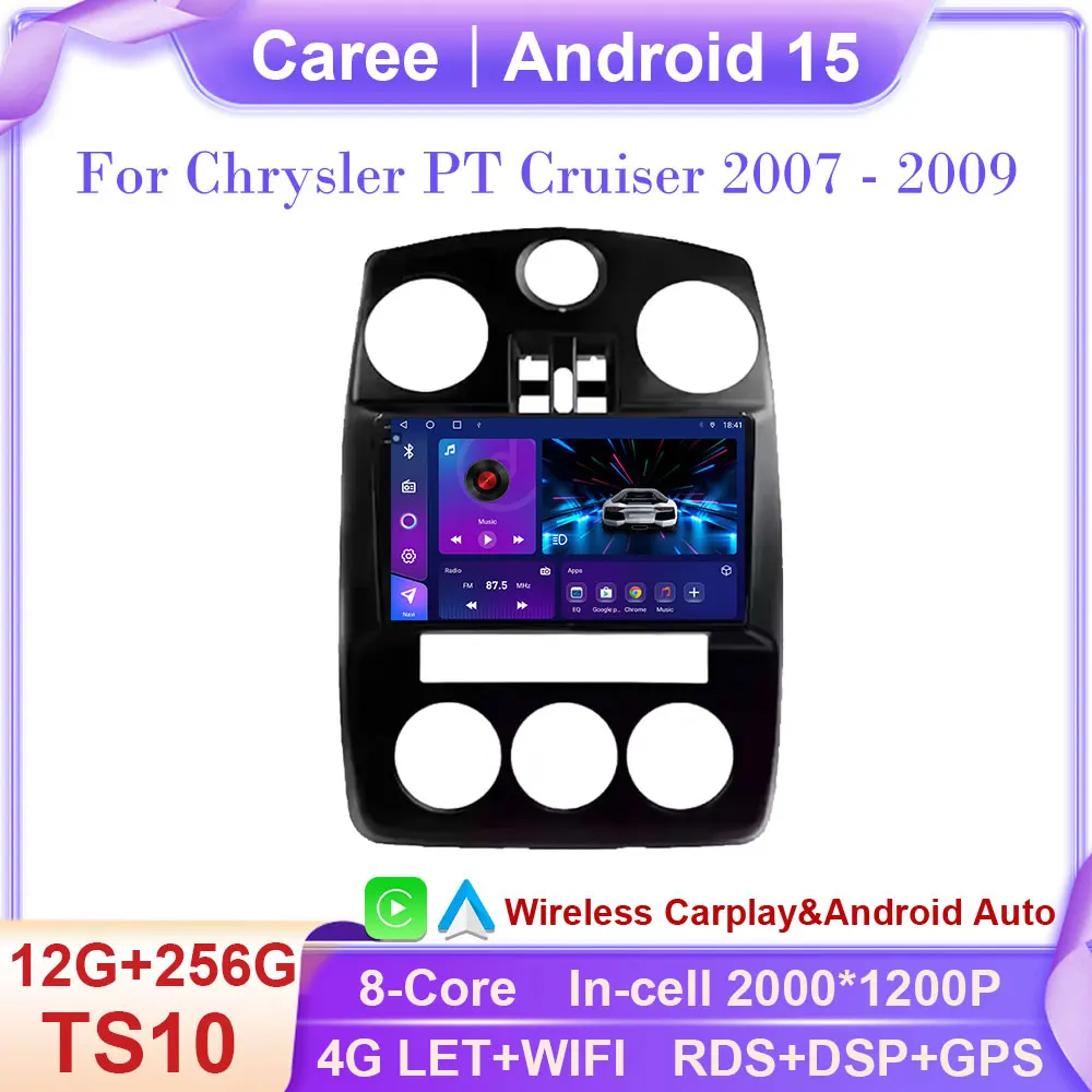 

For Chrysler PT Cruiser 2007 - 2009 Car Radio Carplay GPS Navigation Screen Android Auto Wifi Stereo Multimedia Player No 2din