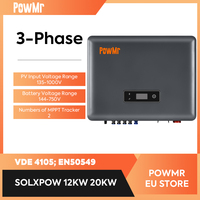 PowMr 12KW 20KW 2-MPPT Hybrid Solar Inverter For High Voltage Battery System 135-750V VDE 4105 EN50549  Certificated