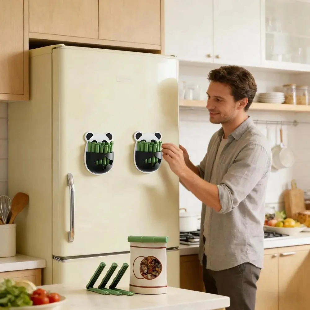 Kühlschrank-Magnetverschluss-Clip Aufbewahrungsregal Panda-Aufbewahrungsbox Snacks Staubdichter Feuchtigkeitsschutz-Verschlussclip