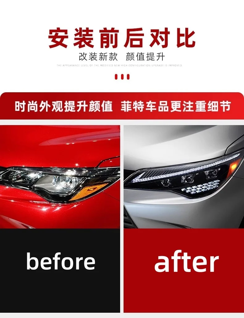 سيارة Led المصباح النهار تشغيل ضوء لتويوتا كامري 15-17 النسخة الأمريكية تعديل بدوره إشارة #6