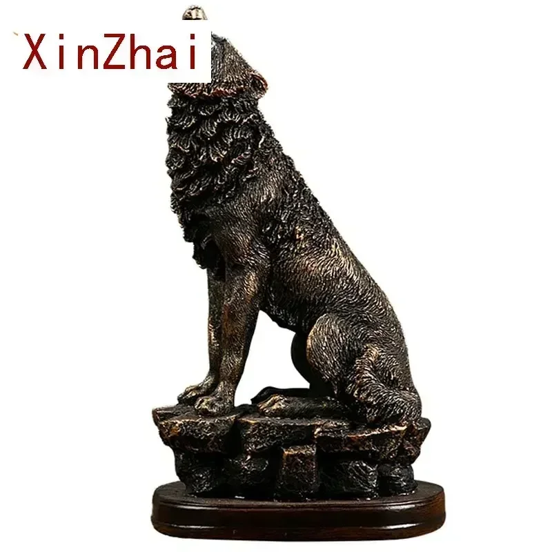 

Vilead Resin Wolf Statue American Style Decor Animal Sculpture Figurines Living Room Interior Office Decoration Accessories Gift