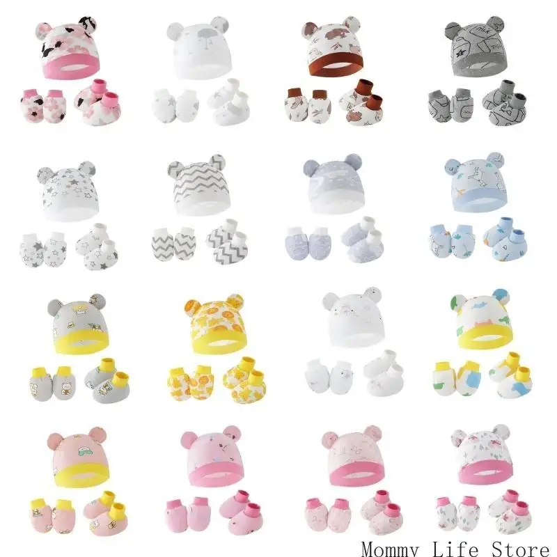 

Newborn Hat Scratch Proof Gloves and Footwear Baby Essential product Headwear