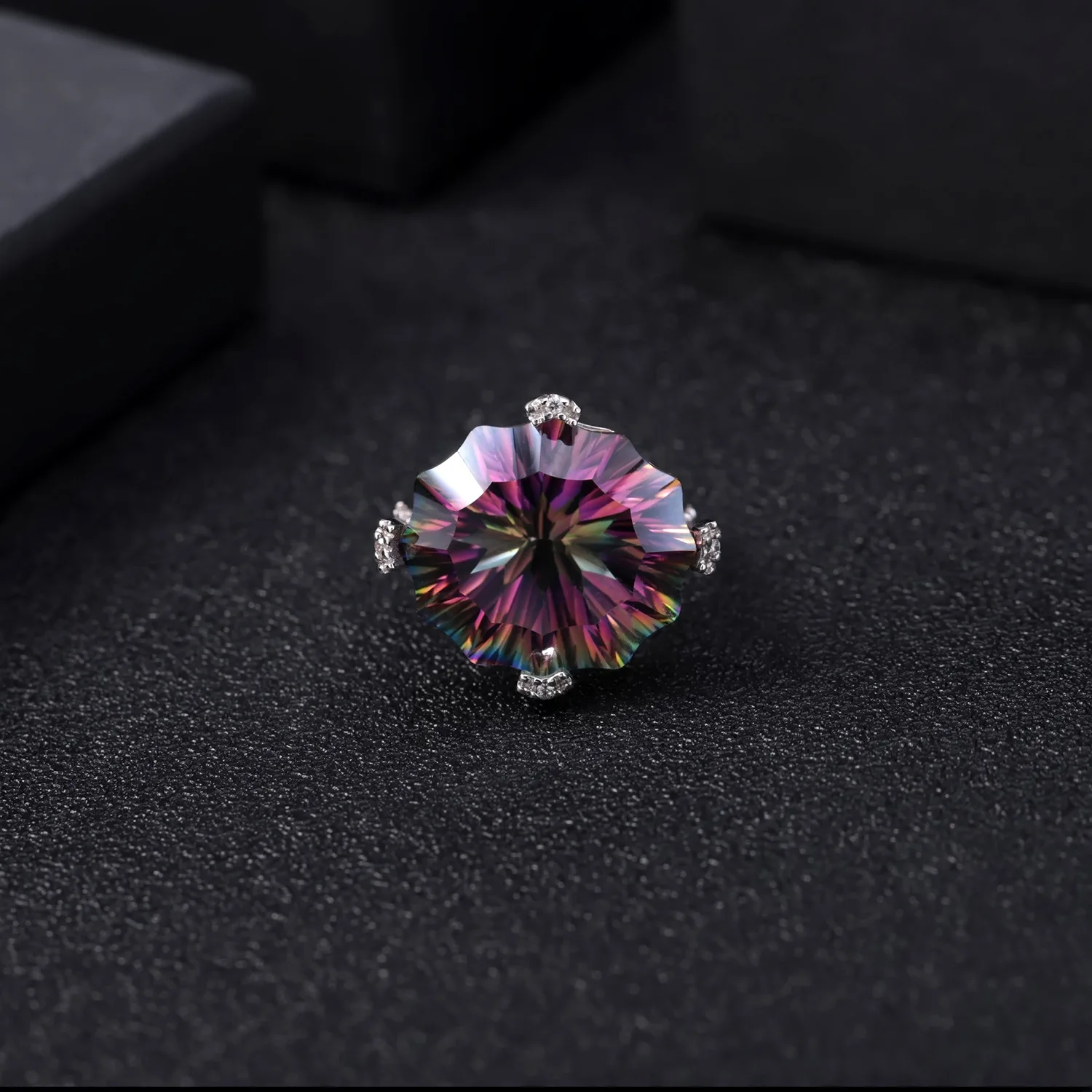 MUSHAN Custom Jewelry 925 Sterling Silver Ring Lab Blue Sapphire Princess Bridal Statement for Women 18K Gold Plated Rings view 4
