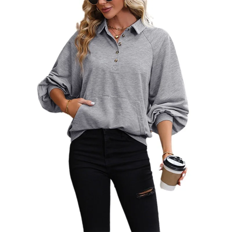 Nuevo 2025 Sudadera con capucha larga con cuello informal para mujer Faion transfronterizo Color puro sudadera cómoda delgada Sle