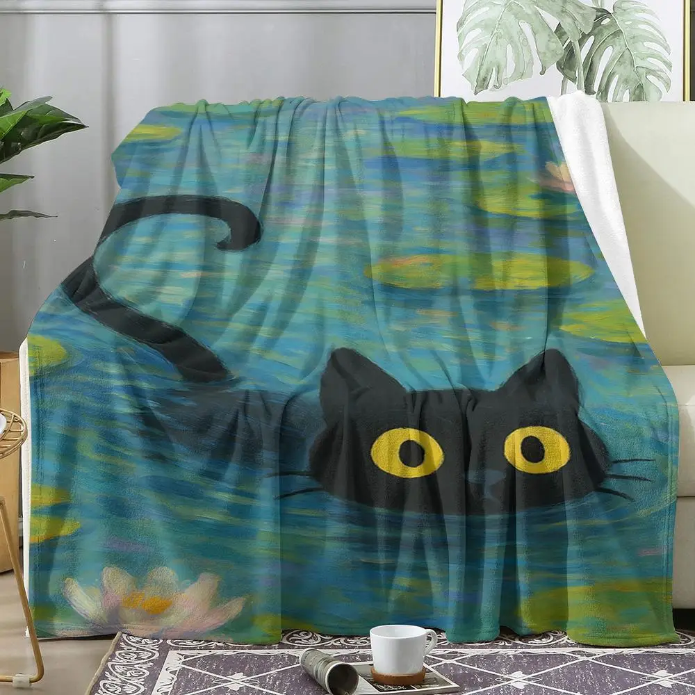 Frog Playing Guitar Throw Soft Flannel Throw Lightweight Summer Home Nap Blanket for Sofa Cozy Bed Travel