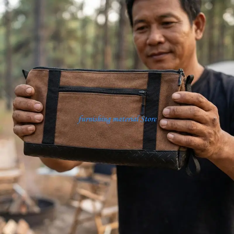 Y5GD Canvas Tool Waxed Canvas Zippered For Screwdriver Tool