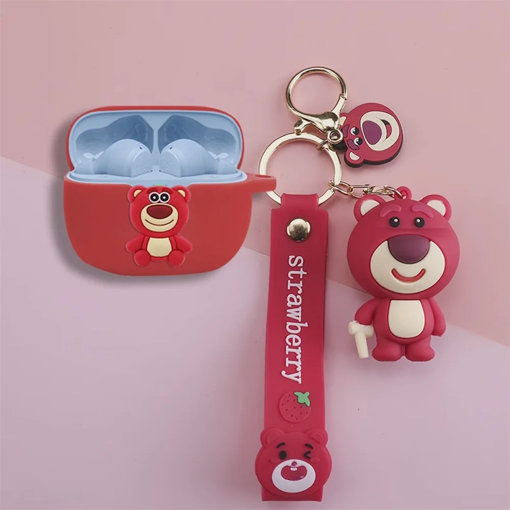 حار لطيف الكرتون أنيمي دور غرزة غطاء سماعة الأذن ل JBL موجة شعاع سماعة سماعة رأس لاسلكية صندوق مع قلادة جميلة